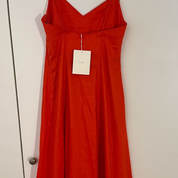 Cos Atelier The V-Neck Linen Maxi Dress - Bright Orange NWT retail $290 - Picture 16 of 16